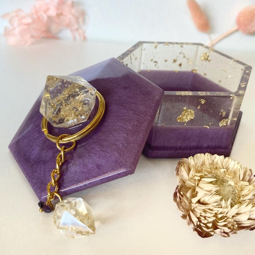 Handmade Resin Trinket box / Trinket Box with Lid